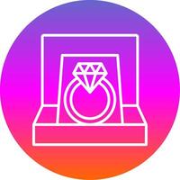 Diamond Ring Line Gradient Circle Icon vector