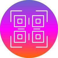 Qr Code Line Gradient Circle Icon vector