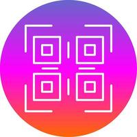 Qr Code Line Gradient Circle Icon vector