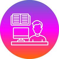 Lecture Line Gradient Circle Icon vector