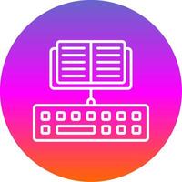 Typing Line Gradient Circle Icon vector