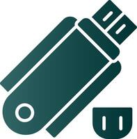 memoria USB glifo degradado icono vector