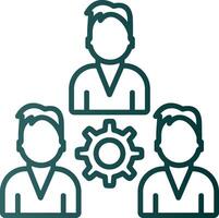 Team Management Line Gradient Icon vector