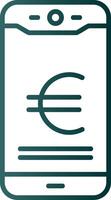 Euro Mobile Pay Line Gradient Icon vector