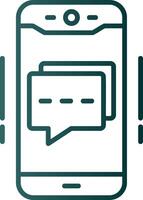 Mobile Chat Line Gradient Icon vector