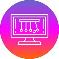 Newtons Cradle Line Gradient Circle Icon vector