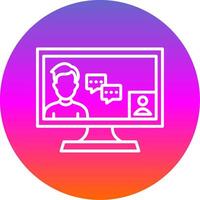 Webinar Line Gradient Circle Icon vector