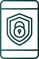 Security mobile Lock Line Gradient Icon vector