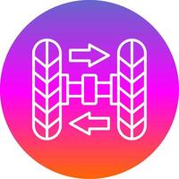 Wheel Alignment Line Gradient Circle Icon vector