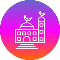 Mosque Line Gradient Circle Icon vector