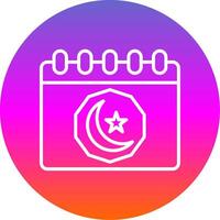 Ramadan Day Line Gradient Circle Icon vector