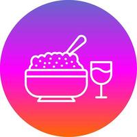 Iftar Line Gradient Circle Icon vector