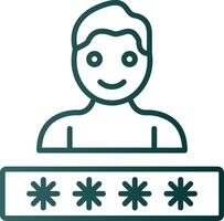 Account Password Line Gradient Icon vector