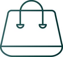 icono de gradiente de línea de bolsa de compras vector