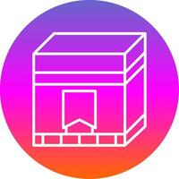 Kaaba Line Gradient Circle Icon vector