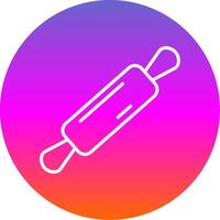 Rolling Pin Line Gradient Circle Icon vector