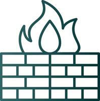 Firewall Line Gradient Icon vector