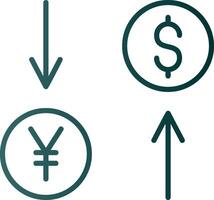 Exchange Rate Line Gradient Icon vector