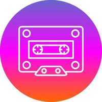 Cassette Line Gradient Circle Icon vector