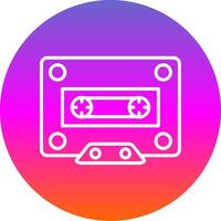 Cassette Line Gradient Circle Icon vector