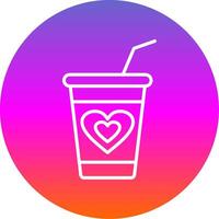 Milkshake Line Gradient Circle Icon vector