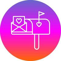 Mailbox Line Gradient Circle Icon vector