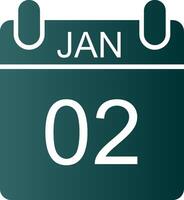 January Glyph Gradient Icon vector