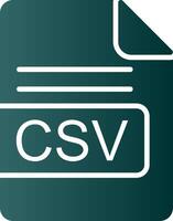 CSV File Format Glyph Gradient Icon vector