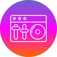 Dj Mixer Line Gradient Circle Icon vector