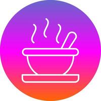 Bowl Line Gradient Circle Icon vector