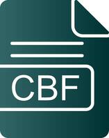 cbf archivo formato glifo degradado icono vector