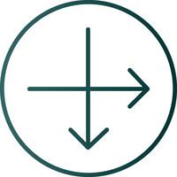 Intersect Line Gradient Icon vector