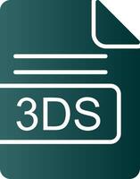 3DS File Format Glyph Gradient Icon vector