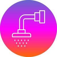 Shower Head Line Gradient Circle Icon vector