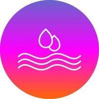 Water Drop Line Gradient Circle Icon vector