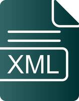 XML File Format Glyph Gradient Icon vector