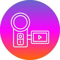 Camera Line Gradient Circle Icon vector