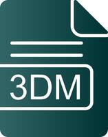 3DM File Format Glyph Gradient Icon vector