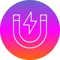 Magnet Line Gradient Circle Icon vector