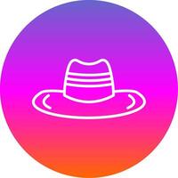 Cowboy Hat Line Gradient Circle Icon vector