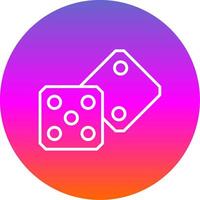 Dice Line Gradient Circle Icon vector