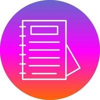 Notepad Line Gradient Circle Icon vector