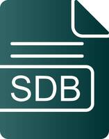 sdb archivo formato glifo degradado icono vector