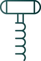 Corkscrew Line Gradient Icon vector