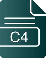 C4 File Format Glyph Gradient Icon vector