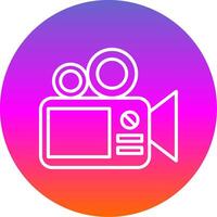 Camera Line Gradient Circle Icon vector