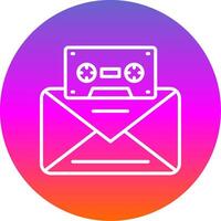 Voice Mail Line Gradient Circle Icon vector
