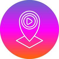 Location Line Gradient Circle Icon vector