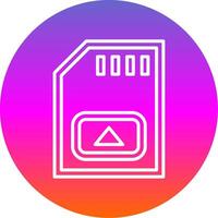 Memory Card Line Gradient Circle Icon vector