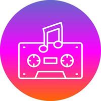 Cassette Line Gradient Circle Icon vector